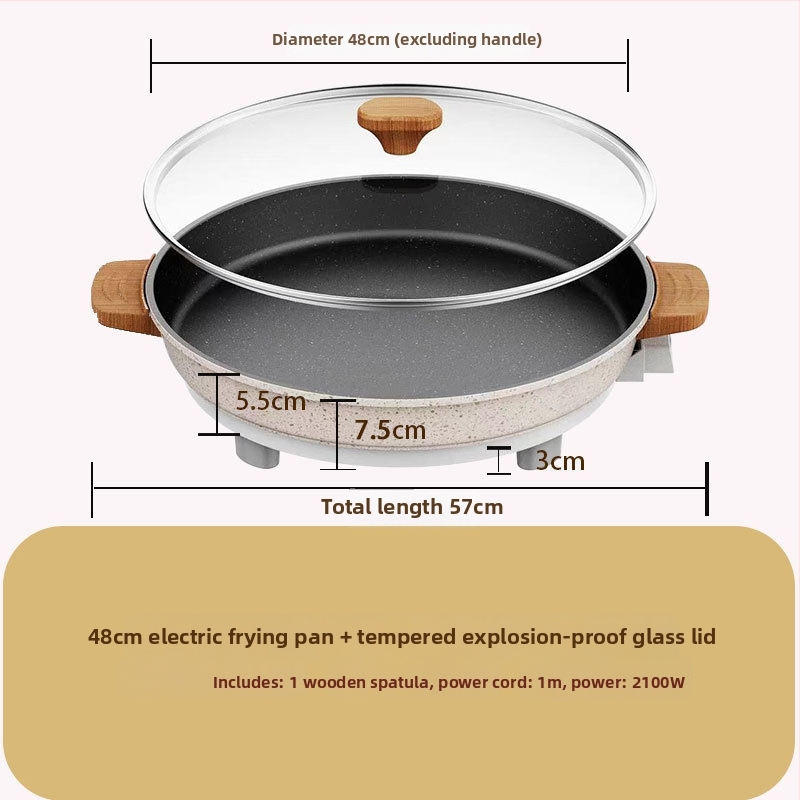 Električni tiganj za palačinke, višenamjenski, 1000W, jednostrana grijanje, mehaničko upravljanje