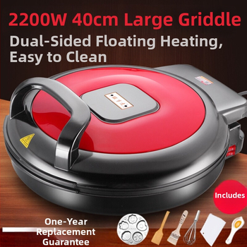 Električni tiganj za palačinke Wdn-a s dvostrukim grijanjem, za prženje i pečenje, 220V, 2200W