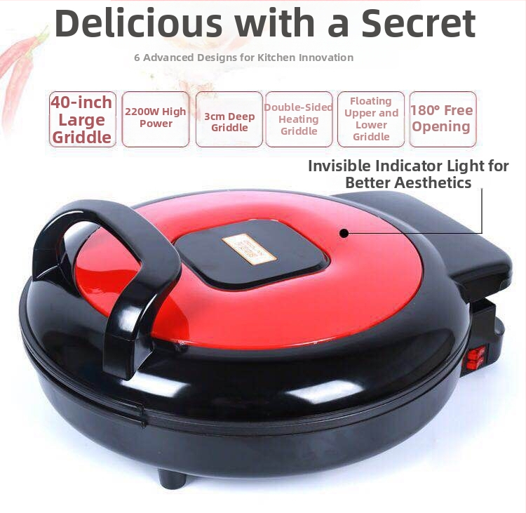 Električni tiganj za palačinke Wdn-a s dvostrukim grijanjem, za prženje i pečenje, 220V, 2200W