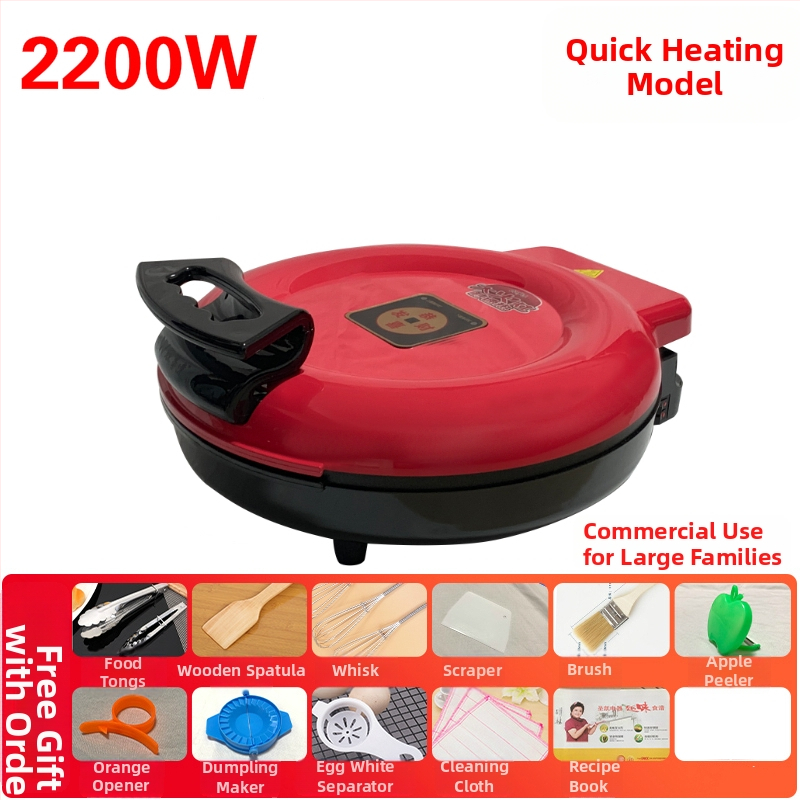 Električni tiganj za palačinke Wdn-a s dvostrukim grijanjem, za prženje i pečenje, 220V, 2200W