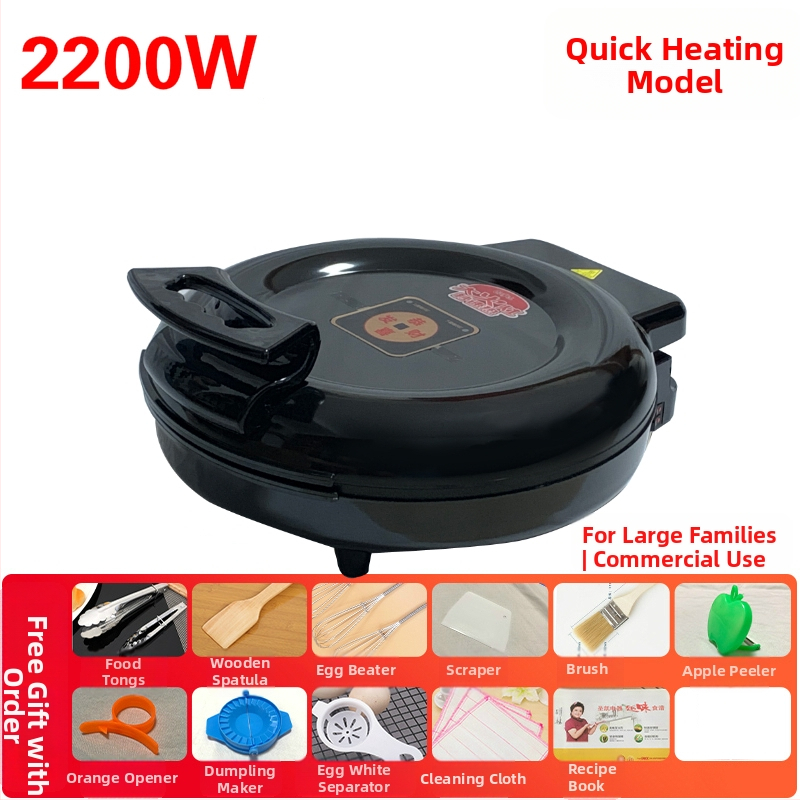 Električni tiganj za palačinke Wdn-a s dvostrukim grijanjem, za prženje i pečenje, 220V, 2200W