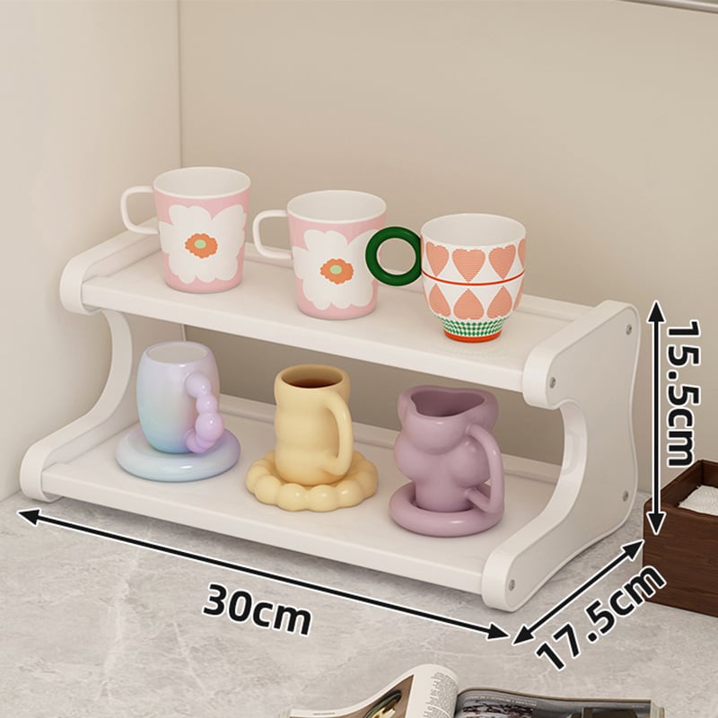 3-stupanjski stolni organizator za šalice i čajne setove, pomični i rastavljivi, otporni na vlagu, materijal Nanzhu