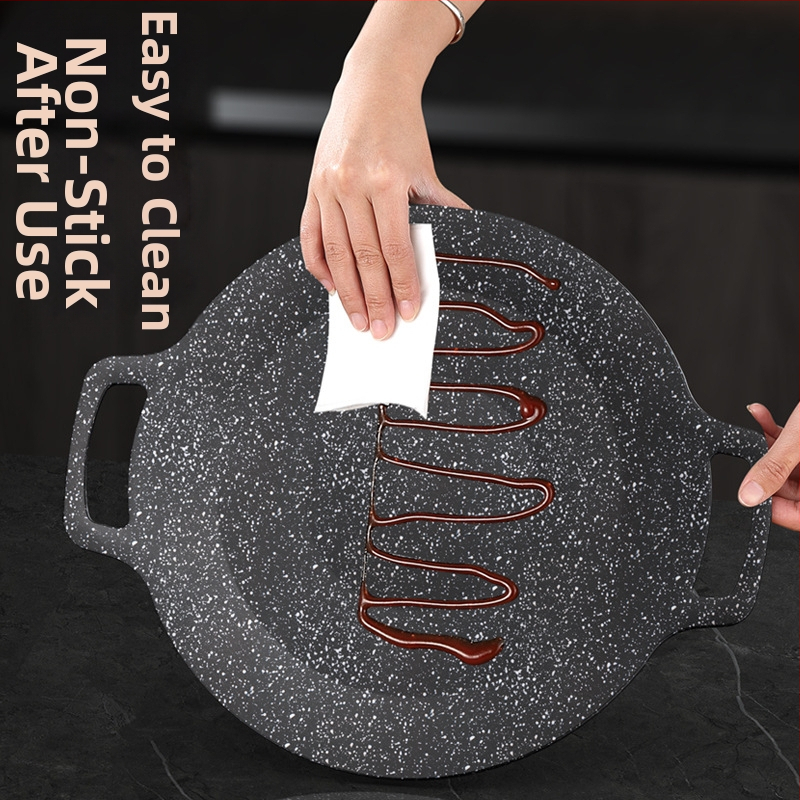 Maifan kamen grill ploča – okrugla, non-stick, kompatibilna s indukcijom, višenamjenska, lako se čisti