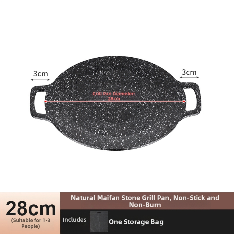 Maifan kamen grill ploča – okrugla, non-stick, kompatibilna s indukcijom, višenamjenska, lako se čisti