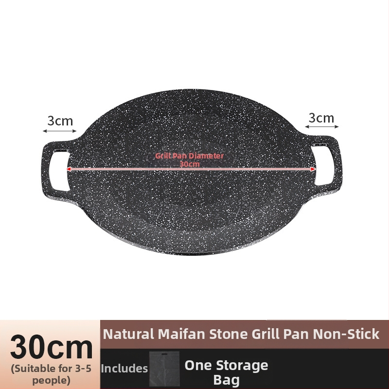 Maifan kamen grill ploča – okrugla, non-stick, kompatibilna s indukcijom, višenamjenska, lako se čisti