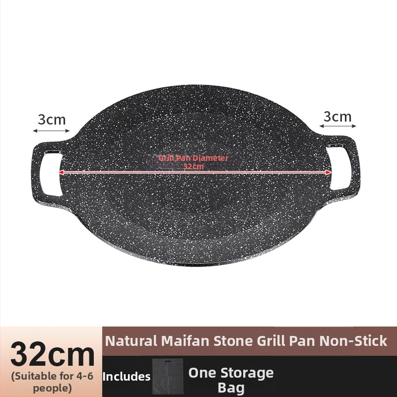 Maifan kamen grill ploča – okrugla, non-stick, kompatibilna s indukcijom, višenamjenska, lako se čisti