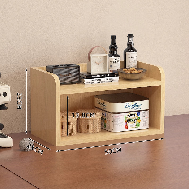 Raft de depozitare pentru cești din lemn, 3 etaje, pentru birou — protecție la praf, stil simplu și modern