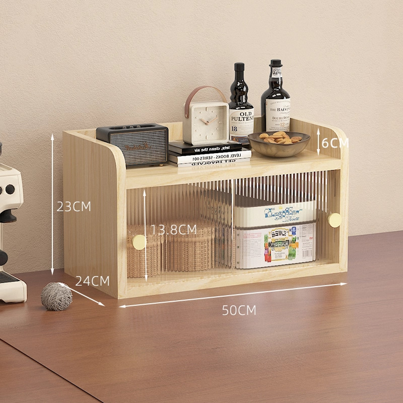 Raft de depozitare pentru cești din lemn, 3 etaje, pentru birou — protecție la praf, stil simplu și modern