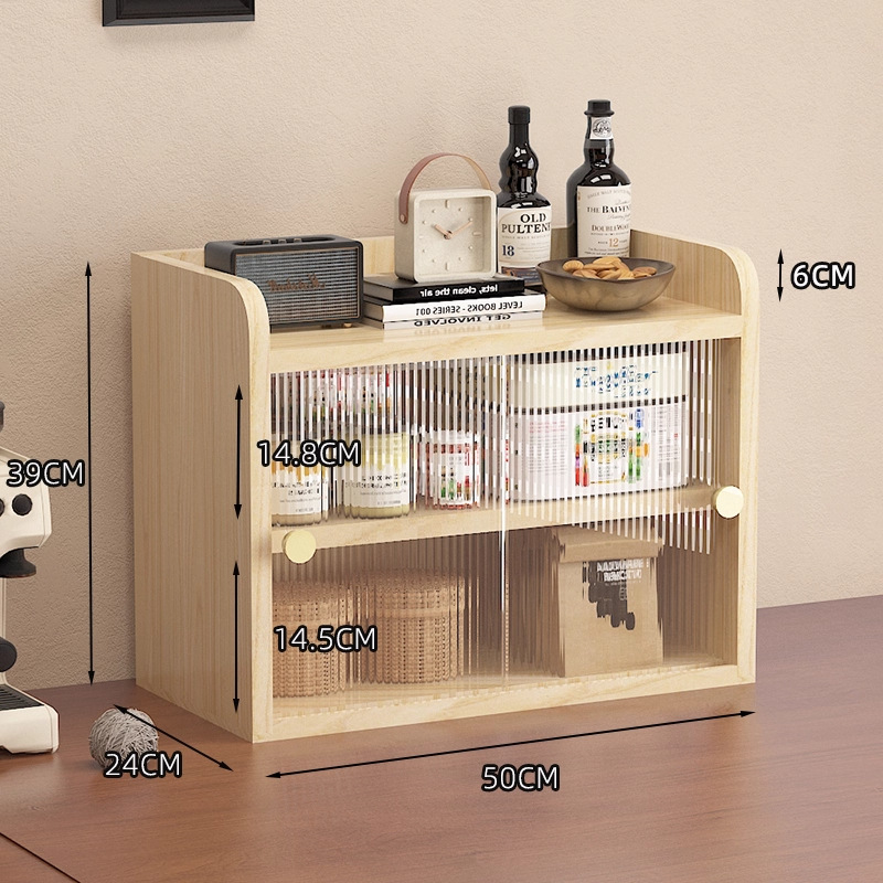 Raft de depozitare pentru cești din lemn, 3 etaje, pentru birou — protecție la praf, stil simplu și modern