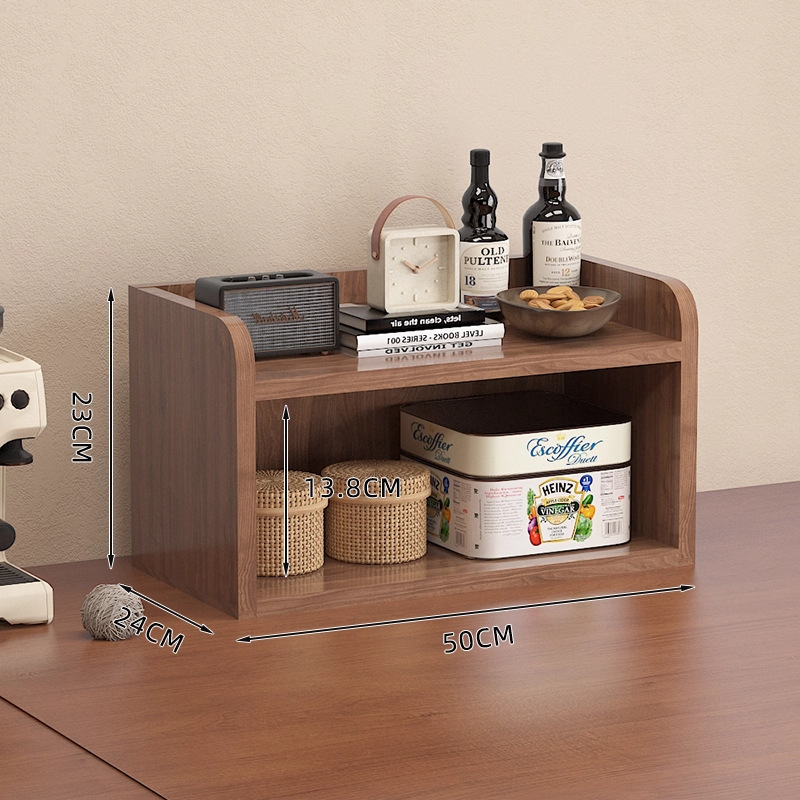 Raft de depozitare pentru cești din lemn, 3 etaje, pentru birou — protecție la praf, stil simplu și modern