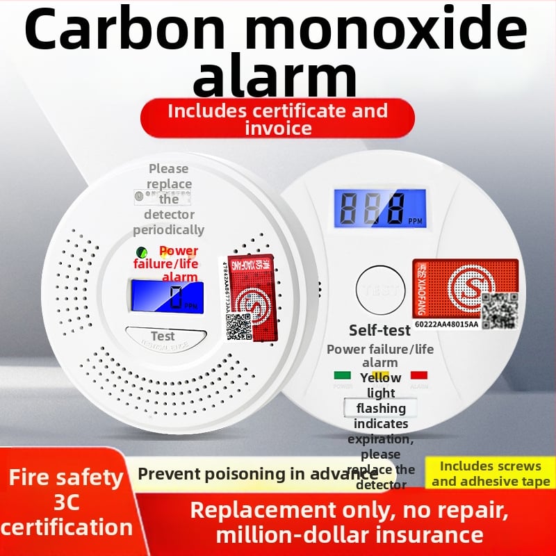 Alarmă fixă de monoxid de carbon pentru casă JM-YK-618 de Yun Zhibang - (interval de alarmă 150 ppm, precizie 0.01 ppm, detecție CO)