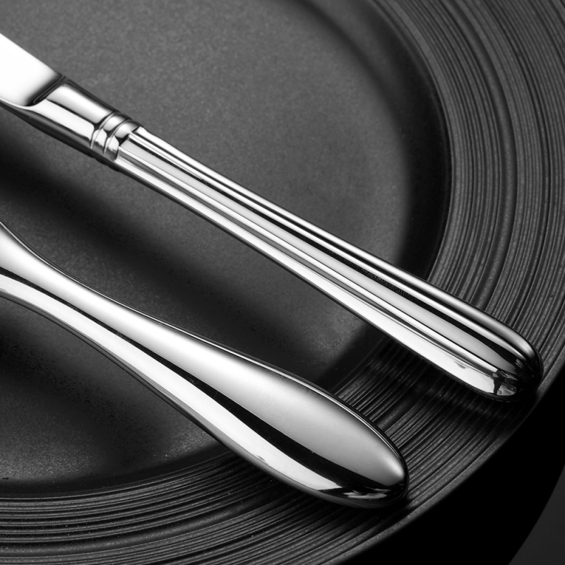 Set tacâmuri western din oțel inoxidabil 304, cuțit, furculiță și lingură, forjat, finisaj oglindă, design modern minimalist