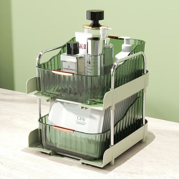 3-slojni stolni ormarić za pohranu sa držačem za šalice, plastični, prijenosni