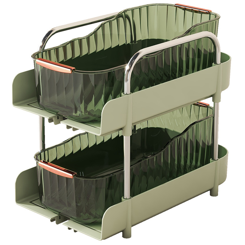 3-slojni stolni ormarić za pohranu sa držačem za šalice, plastični, prijenosni