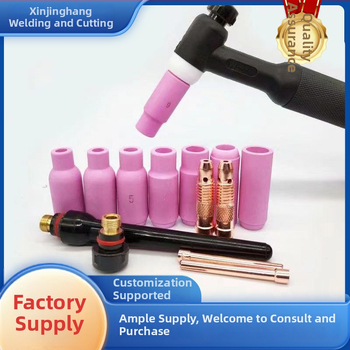 Príslušenstvo pre argónový oblúkový zvárač: tryska 17, dlhý koniec horáka, WP-18 dlhý tlakový kryt, 26 wolframový držiak ihly, keramická tryska