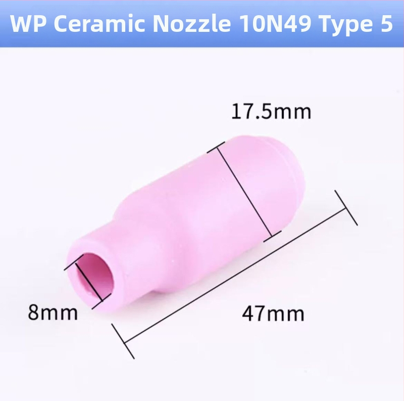 Príslušenstvo pre argónový oblúkový zvárač: tryska 17, dlhý koniec horáka, WP-18 dlhý tlakový kryt, 26 wolframový držiak ihly, keramická tryska