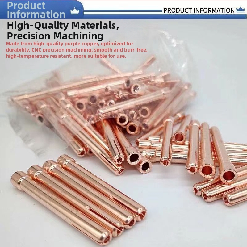 Príslušenstvo pre argónový oblúkový zvárač: tryska 17, dlhý koniec horáka, WP-18 dlhý tlakový kryt, 26 wolframový držiak ihly, keramická tryska