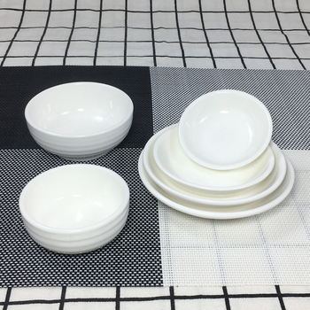 Porcelanski set posuda za umake, 10 kom., okrugle, jednobojne, stil Novi kineski stil