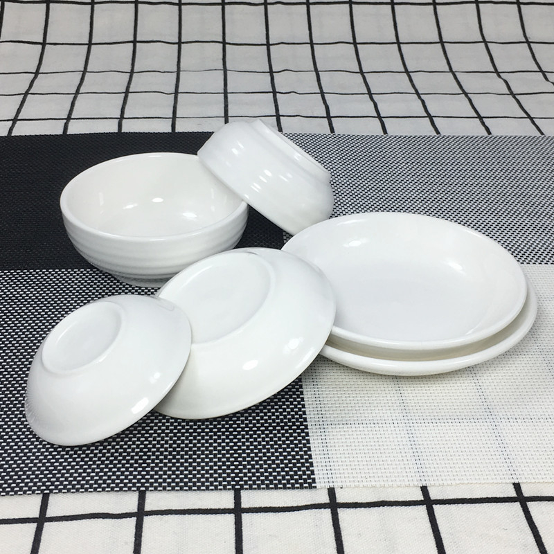 Porcelanski set posuda za umake, 10 kom., okrugle, jednobojne, stil Novi kineski stil