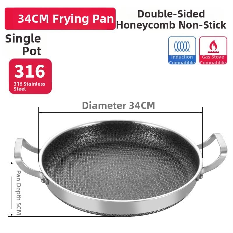 Tiga­na s dvije ručke od 316 nerđajućeg čelika, neprijanjajući premaz, trostruko dno, indukcijska kompatibilnost, stakleni poklopac, model B016