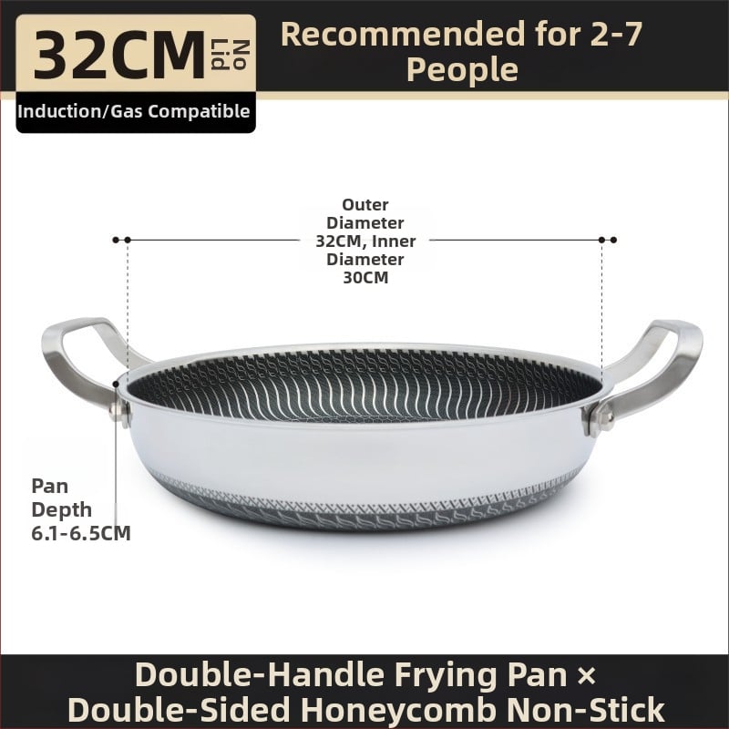 Tiga­na s dvije ručke od 316 nerđajućeg čelika, neprijanjajući premaz, trostruko dno, indukcijska kompatibilnost, stakleni poklopac, model B016