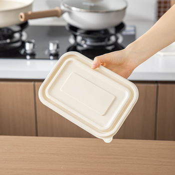 Cutie de tacâmuri de unică folosință din amidon de porumb, alimentară, portabilă și sigilată, formă rotundă; Material: amidon de porumb; Biodegradabil: Da; Cantitate: 1; Capacitate: 1