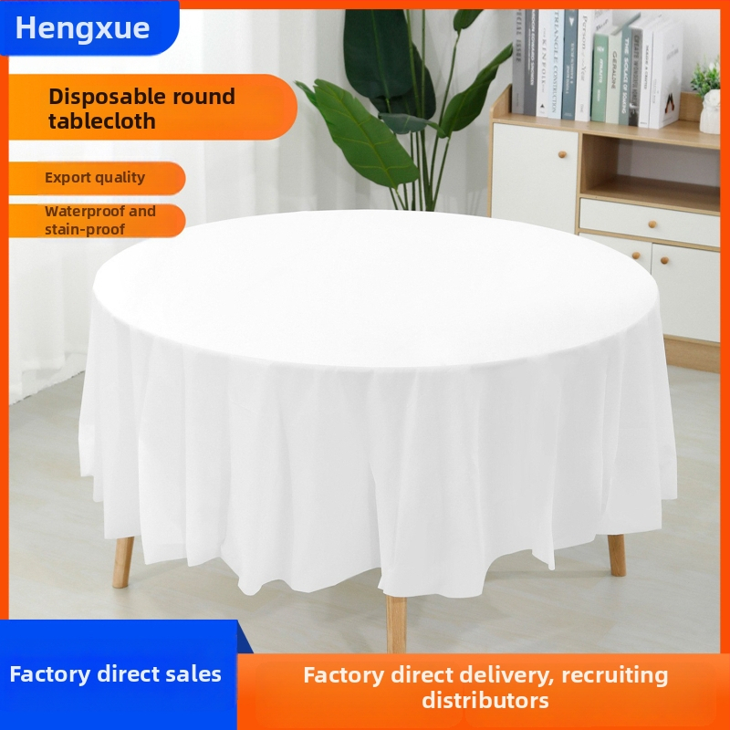 Runxiang PEVA kruhová jedálenská ubrus, hrúbka 3 vrstiev, jednotný vzor, prispôsobenie