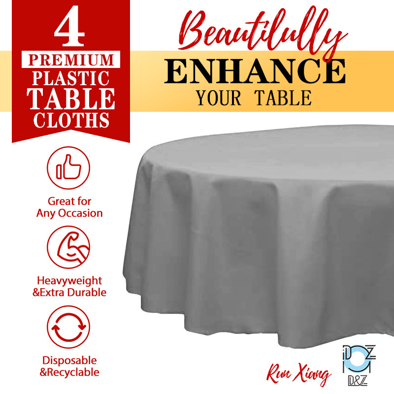 Runxiang PEVA kružni stolnjak, 3-slojna debljina, jedinstven uzorak, prilagodljiva izrada