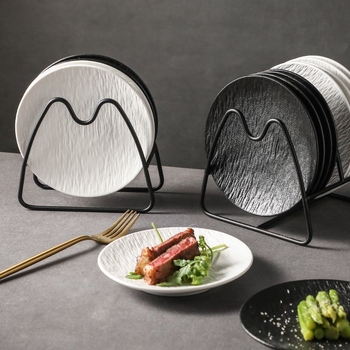 Keramički tanjur za kosti, okrugli oblik, jednostavan stil, moguć ispis logotipa, pogodan poklon za kolege na konferenciji