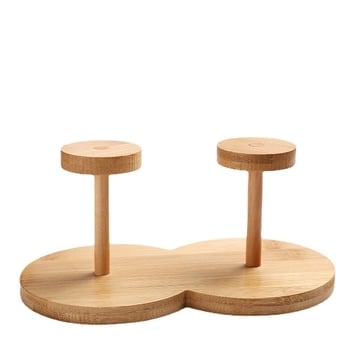 Bambusz pohártartó, egyszerű stílusú, asztali tároló polc bárpult mellé