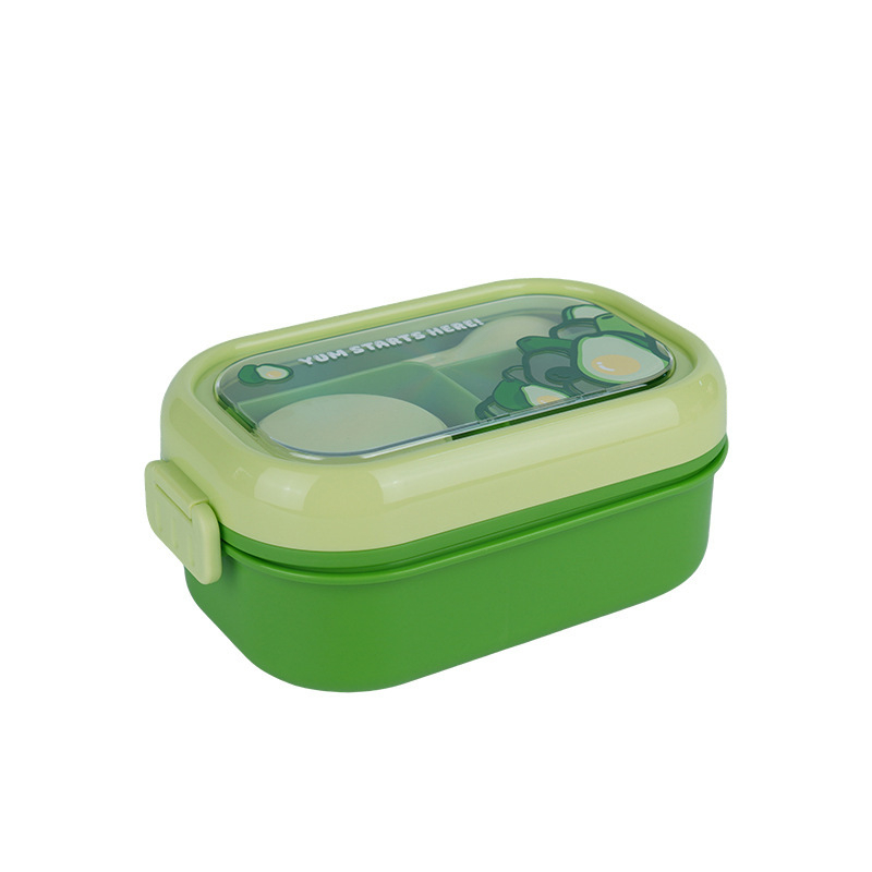 Gyerekeknek készült ebédes doboz rajzolt gyümölcs motívummal, műanyag, ovális alak, 501-800 ml, mikrohullámú sütőben használható, melegen tartja