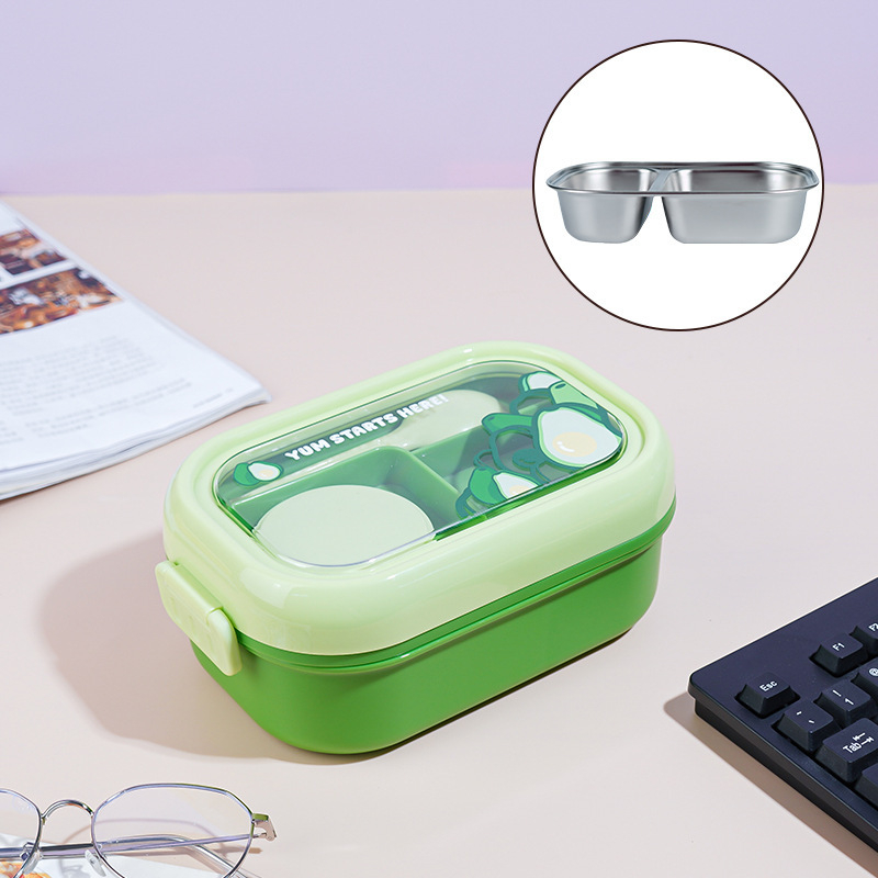 Gyerekeknek készült ebédes doboz rajzolt gyümölcs motívummal, műanyag, ovális alak, 501-800 ml, mikrohullámú sütőben használható, melegen tartja