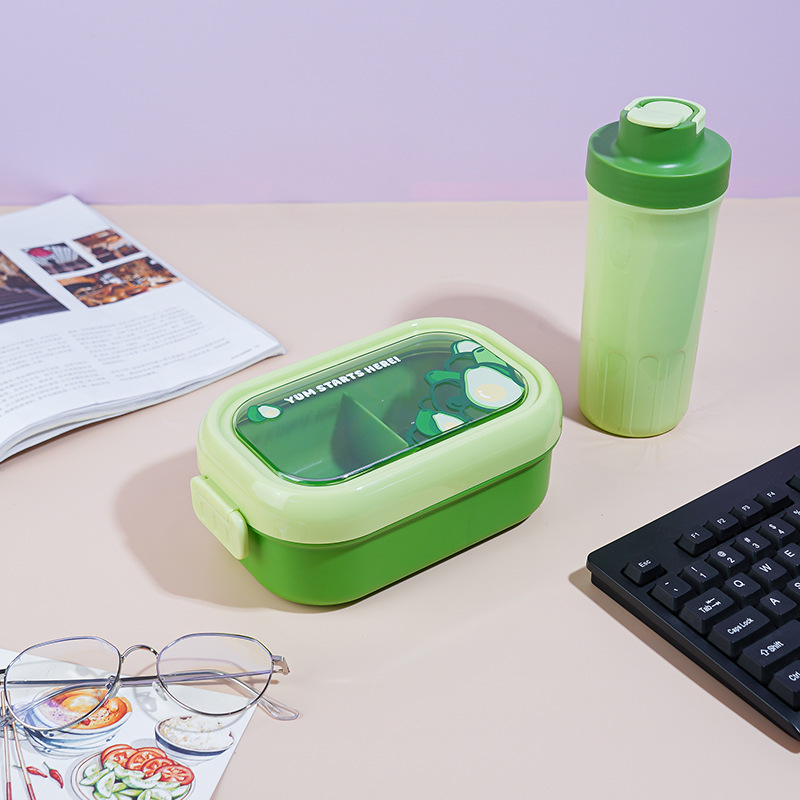 Gyerekeknek készült ebédes doboz rajzolt gyümölcs motívummal, műanyag, ovális alak, 501-800 ml, mikrohullámú sütőben használható, melegen tartja