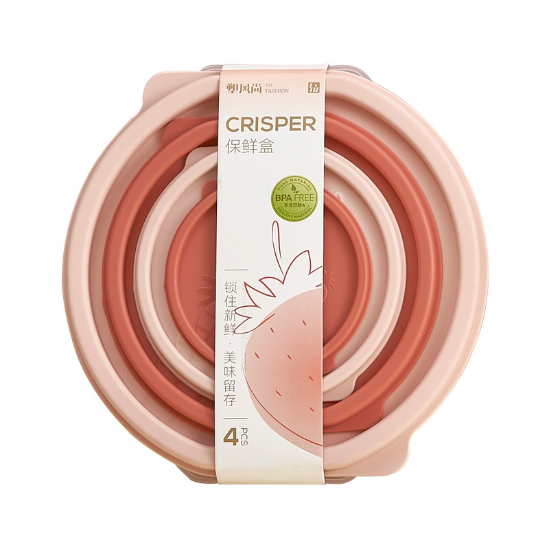 Élelmiszer-tároló doboz, négyszögletes, átlátszó PP anyagból, mikróhullámú sütőben használható, eper mintás, kapacitás: 0,3 L, 0,5–0,8 L, 1–2 L