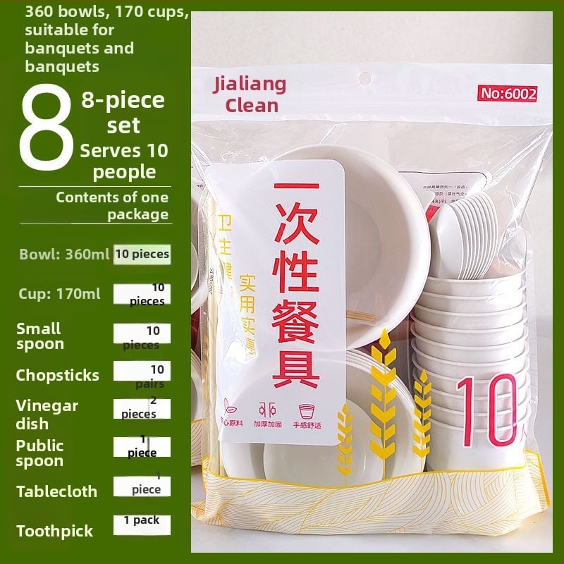 Σετ από μπαμπού οικιακής χρήσης - τροφίμου ποιότητα, ανθεκτικό σε υψηλές θερμοκρασίες, στρογγυλά μπολ, κύπελλα, πιάτα και μαχαιροπίρουνα για φαγητό και κατασκήνωση