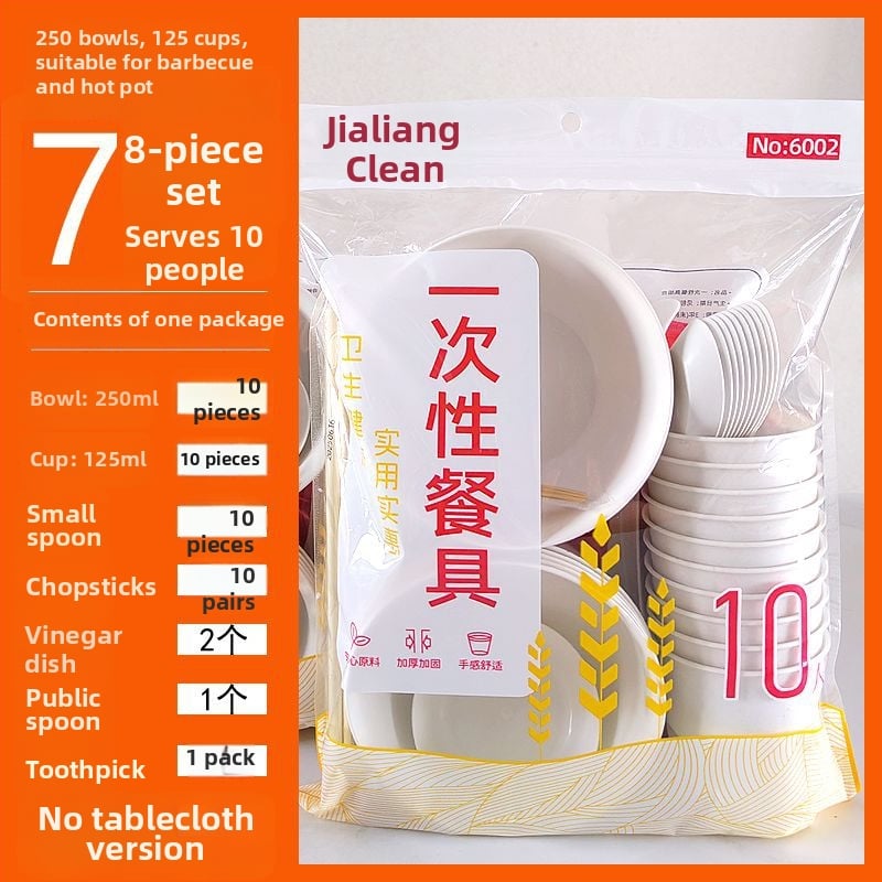 Σετ από μπαμπού οικιακής χρήσης - τροφίμου ποιότητα, ανθεκτικό σε υψηλές θερμοκρασίες, στρογγυλά μπολ, κύπελλα, πιάτα και μαχαιροπίρουνα για φαγητό και κατασκήνωση