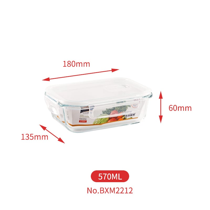 Háromszintes üveges ebédes doboz, mikrózható, boroszilikát üveg, logó nyomtatva, testreszabás elérhető