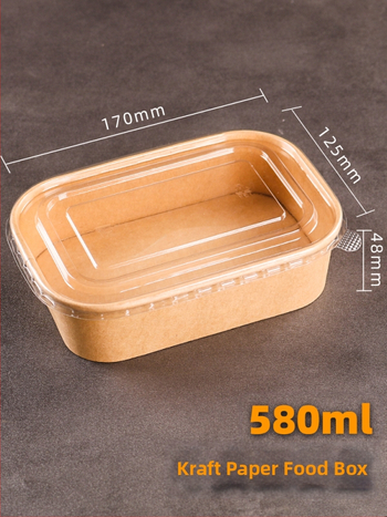 Jednokratna kutija od kraft papira pravokutnog oblika za dostavu hrane — voće, salate, ručak; 3 kg bruto težina; materijal: papir; oblik: pravokutnik; mikrovalna: Ne; razgradivo: Ne