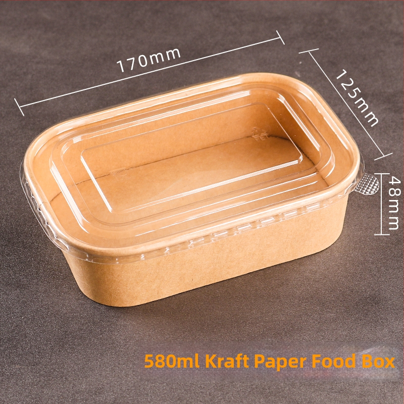 Jednokratna kutija od kraft papira pravokutnog oblika za dostavu hrane — voće, salate, ručak; 3 kg bruto težina; materijal: papir; oblik: pravokutnik; mikrovalna: Ne; razgradivo: Ne