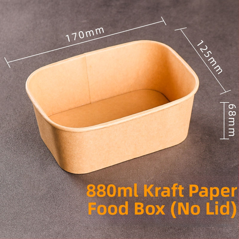 Jednokratna kutija od kraft papira pravokutnog oblika za dostavu hrane — voće, salate, ručak; 3 kg bruto težina; materijal: papir; oblik: pravokutnik; mikrovalna: Ne; razgradivo: Ne