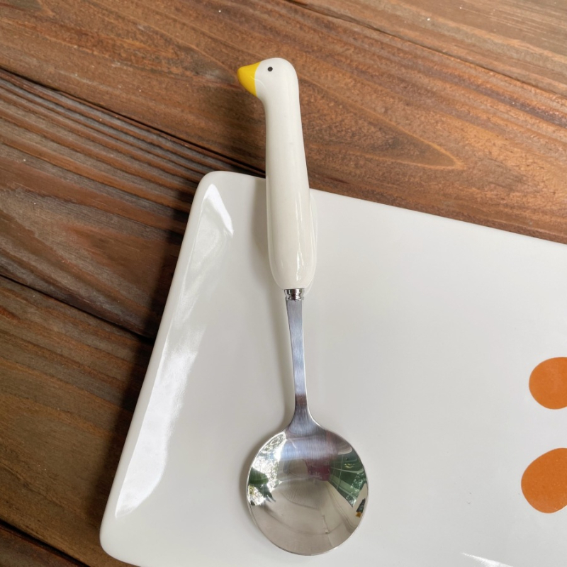 Set tacâmuri din oțel inoxidabil, design labă de pisică drăguț, calitate premium, finisaj cu șlefuire cu apă, include cuțit, furculiță, lingură și bețișoare