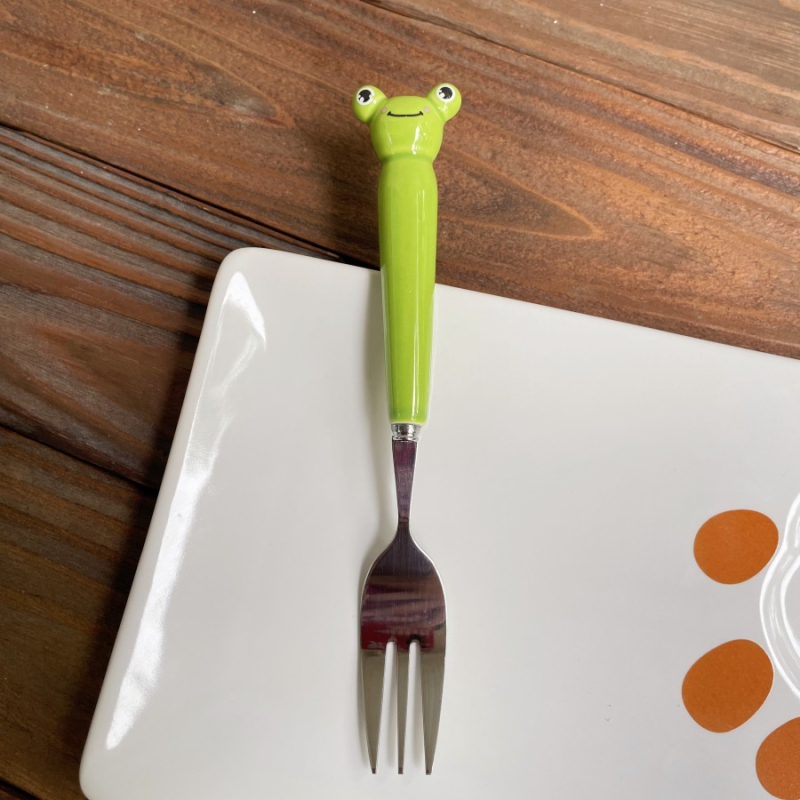 Set tacâmuri din oțel inoxidabil, design labă de pisică drăguț, calitate premium, finisaj cu șlefuire cu apă, include cuțit, furculiță, lingură și bețișoare