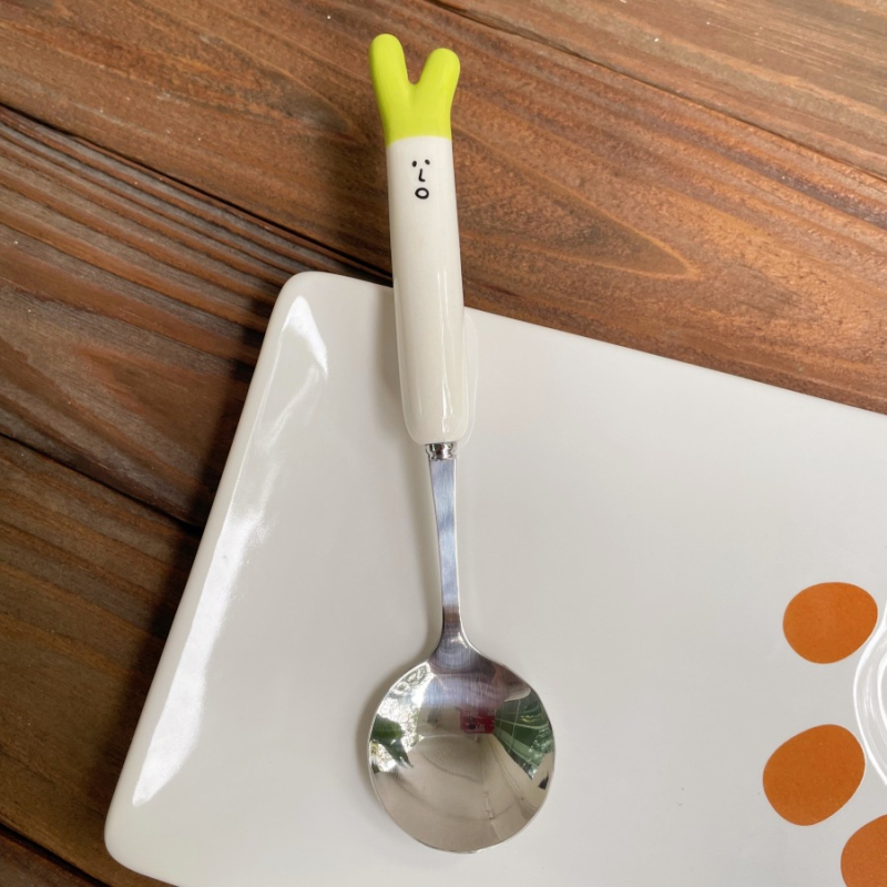 Set tacâmuri din oțel inoxidabil, design labă de pisică drăguț, calitate premium, finisaj cu șlefuire cu apă, include cuțit, furculiță, lingură și bețișoare