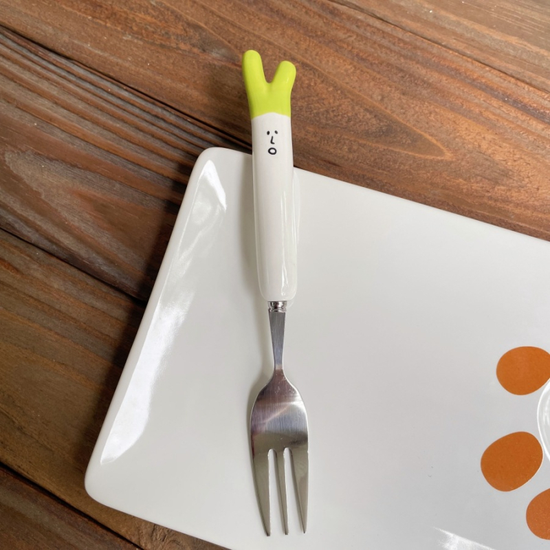 Set tacâmuri din oțel inoxidabil, design labă de pisică drăguț, calitate premium, finisaj cu șlefuire cu apă, include cuțit, furculiță, lingură și bețișoare