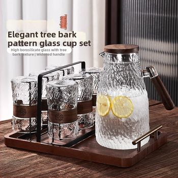 Green Apple Σετ γυάλινών φλυτζανιών τσαγιού | Γυάλινο υψηλής θερμοκρασίας, Υφή σφυρήλατη, Διαθέσιμη εκτύπωση λογότυπου