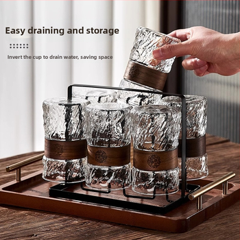 Green Apple Σετ γυάλινών φλυτζανιών τσαγιού | Γυάλινο υψηλής θερμοκρασίας, Υφή σφυρήλατη, Διαθέσιμη εκτύπωση λογότυπου