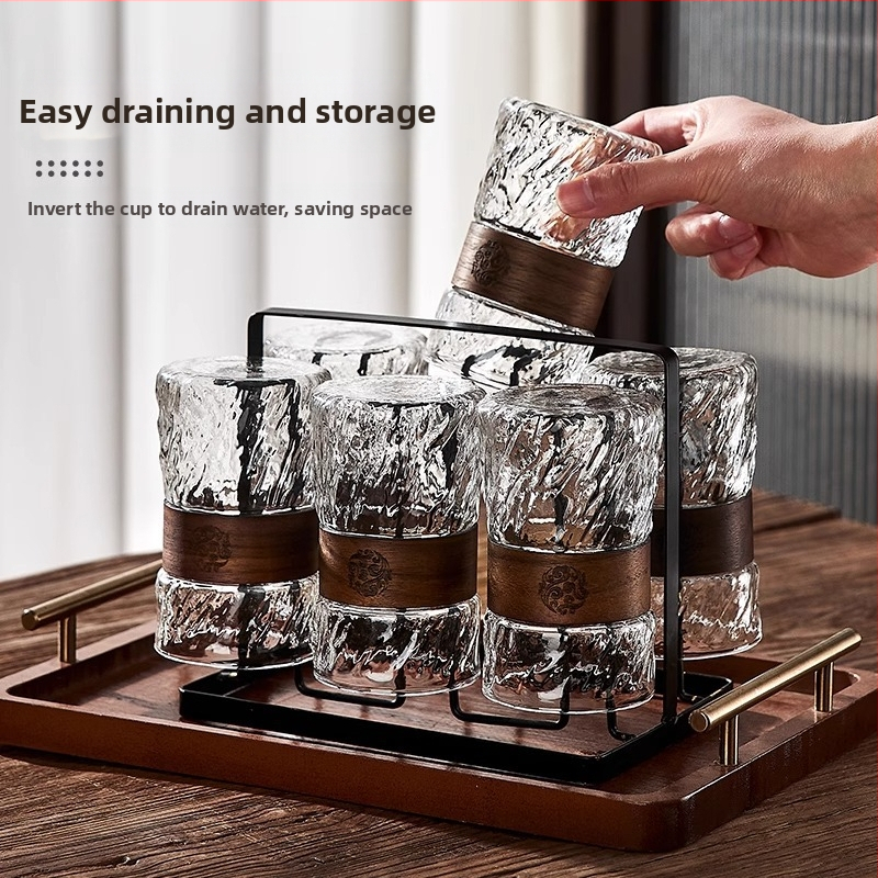 Green Apple Σετ γυάλινών φλυτζανιών τσαγιού | Γυάλινο υψηλής θερμοκρασίας, Υφή σφυρήλατη, Διαθέσιμη εκτύπωση λογότυπου