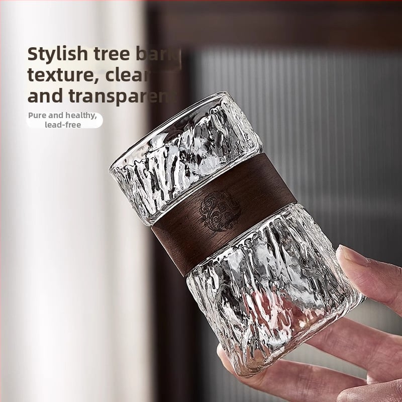 Green Apple Σετ γυάλινών φλυτζανιών τσαγιού | Γυάλινο υψηλής θερμοκρασίας, Υφή σφυρήλατη, Διαθέσιμη εκτύπωση λογότυπου