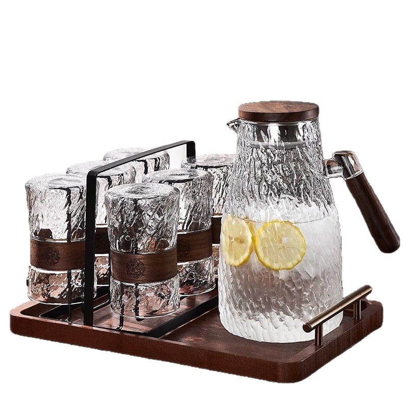 Green Apple Σετ γυάλινών φλυτζανιών τσαγιού | Γυάλινο υψηλής θερμοκρασίας, Υφή σφυρήλατη, Διαθέσιμη εκτύπωση λογότυπου