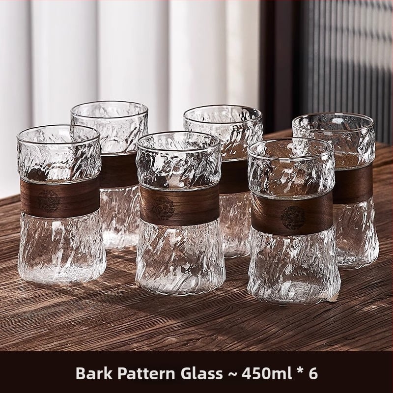 Green Apple Σετ γυάλινών φλυτζανιών τσαγιού | Γυάλινο υψηλής θερμοκρασίας, Υφή σφυρήλατη, Διαθέσιμη εκτύπωση λογότυπου